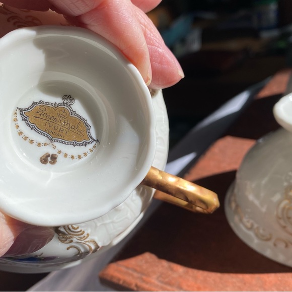 Rosenthal porcelain china Ivory Diplomat Sansoucci made in Germany tea cups (4) - Picture 6 of 15